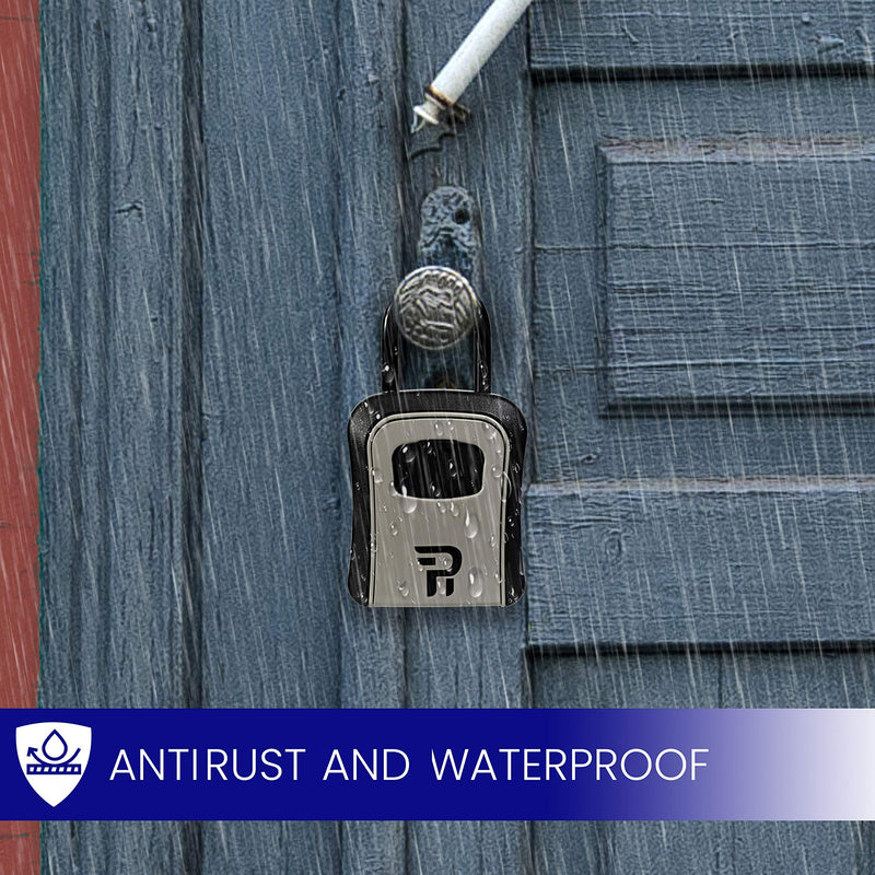 Key Lock Box for Outside - Lock Box for House Keys - Key Lockbox for Key Storage Outdoor - Key Hiders to Hide a Key Outdoor - Waterproof Key Safe Lock Box with Combination Lock (With Shackle) 1