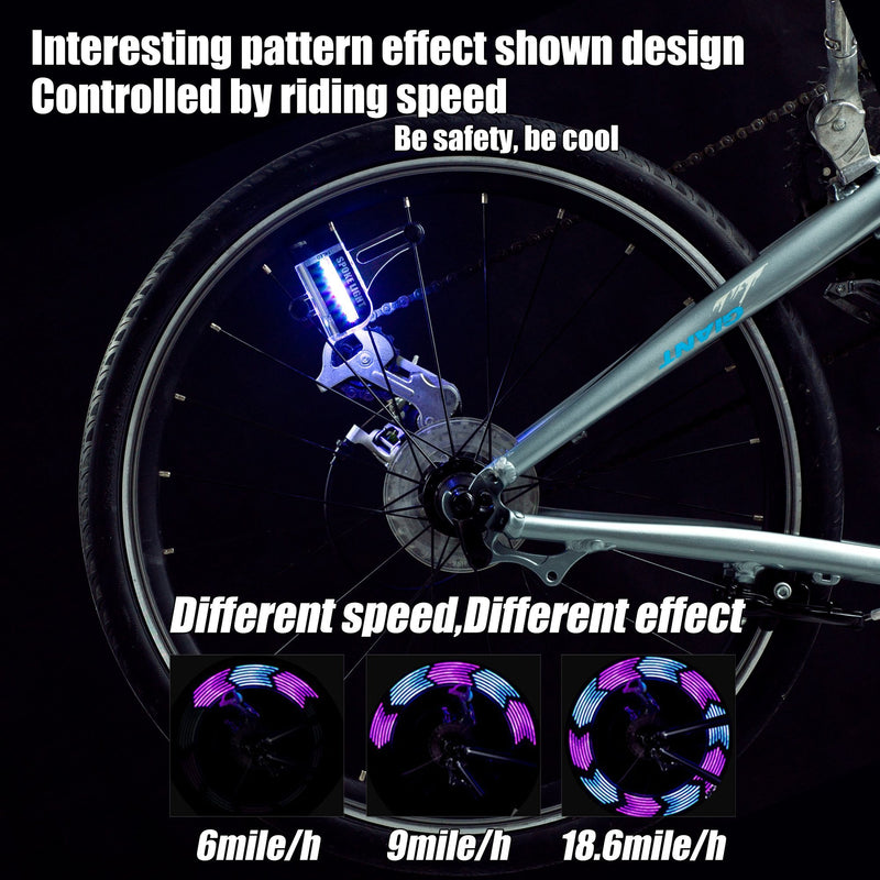 DAWAY LED Bike Wheel Lights - A12 Waterproof Cool Bicycle Tire Light, Safety Spoke Lights for Kids Boys Girls Men Women, 30 Fun Bright Patterns, Auto & Manual Dual Switch, with Battery 2