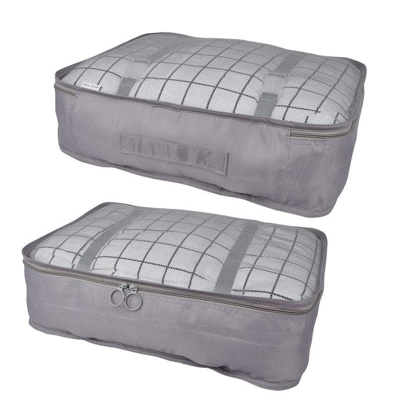 Vercord 8 Set Travel Packing Pods Luggage Organizers Cubes with Laundry Bags Accessories, Grey