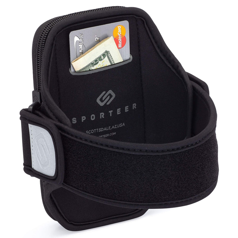 Sporteer Velocity V7 Running Armband - Compatible with iPhone 13, 13 Pro, 12, 12 Pro, 11, XR, 11 Pro, Xs, 8, Galaxy Note 10, Galaxy S21, S20, S10, S9, Pixel 5, LG, Moto and More - Fits Most Cases S/M Straps