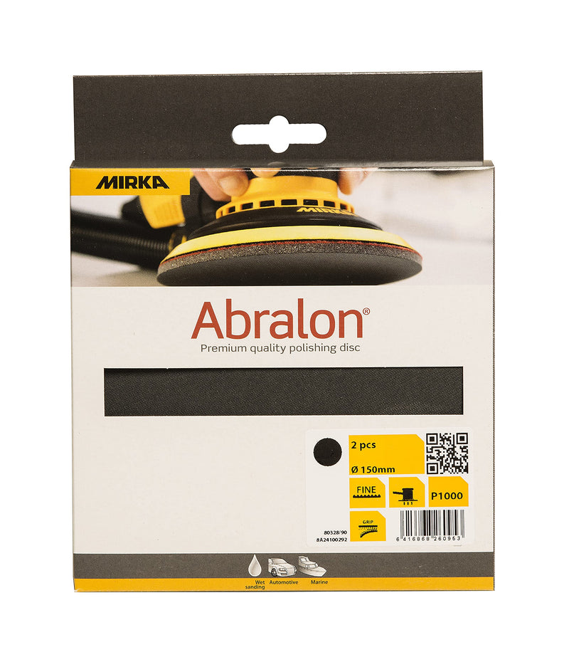 Mirka Abralon sanding disc polishing disc Ø 150mm Velcro 1000 grit, 2/pack, for sanding and polishing paint, wood, plastic, grit 2000