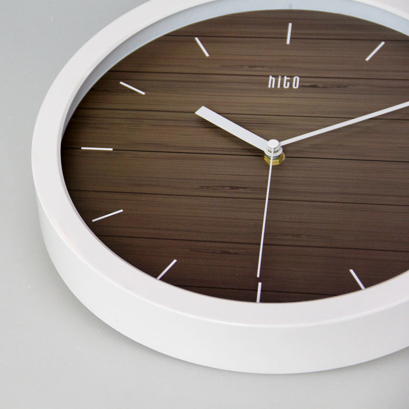HITO Silent Wall Clock Non Ticking 12 inch Excellent Accurate Sweep Movement, Modern Decorative for Kitchen, Living Room, Bathroom, Bedroom, Office (A whiteframe) A Whiteframe