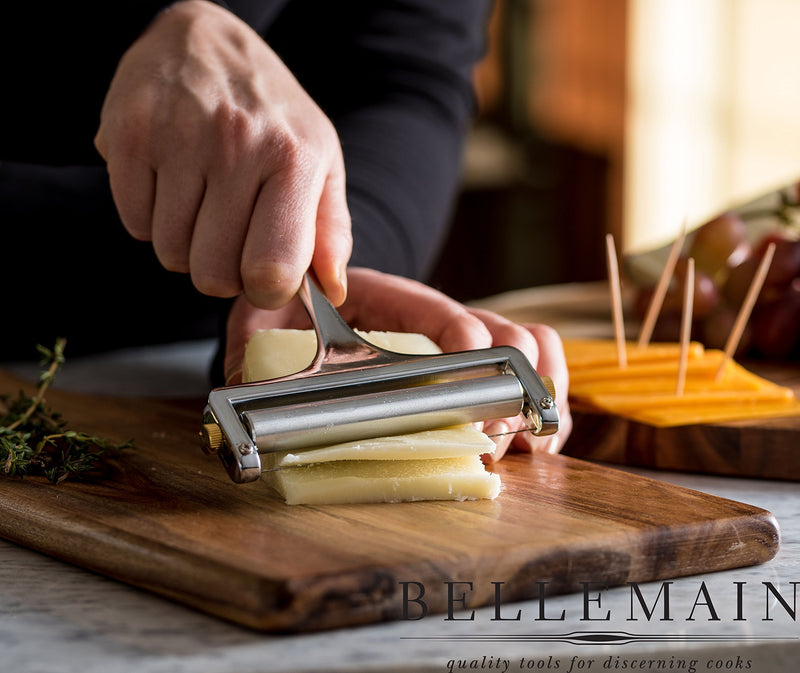 Bellemain Adjustable Thickness Cheese Slicer - Replacement Stainless Steel Cutting Wire Included - 1-year Warranty
