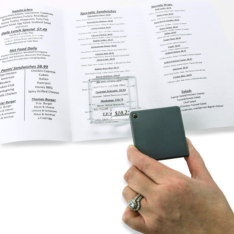Carson MagniFlip Plus 2.5X/5X/7X Flip-Open Magnifier with Built-in Protective Case (GN-44 or GN-44MU) Single Pack