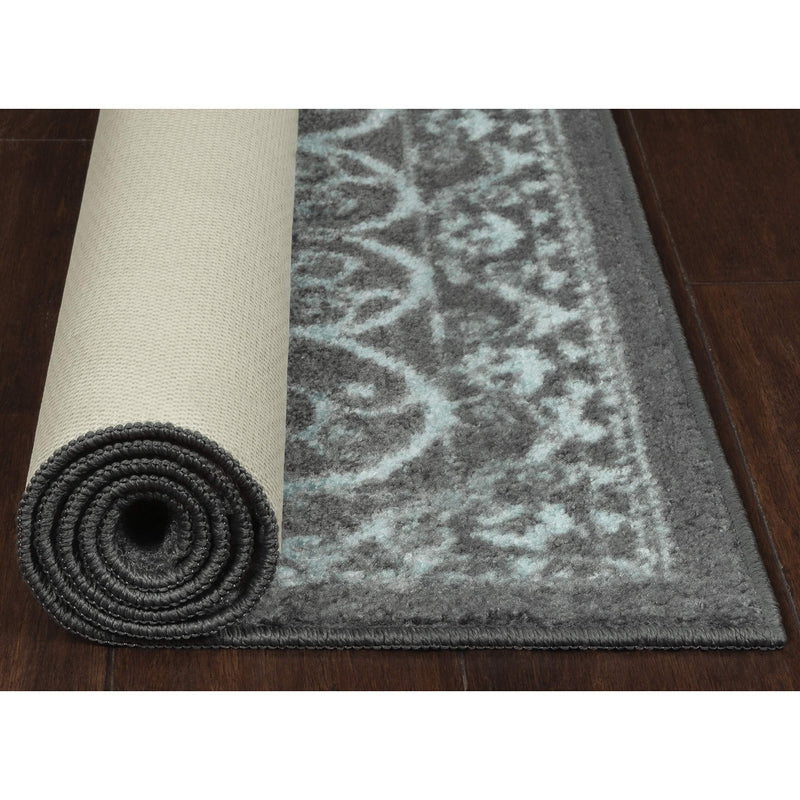 Maples Rugs Pelham Vintage Kitchen Rugs Non Skid Washable Accent Area Carpet [Made in USA], 1'8 x 2'10, Grey/Blue Blue/Grey