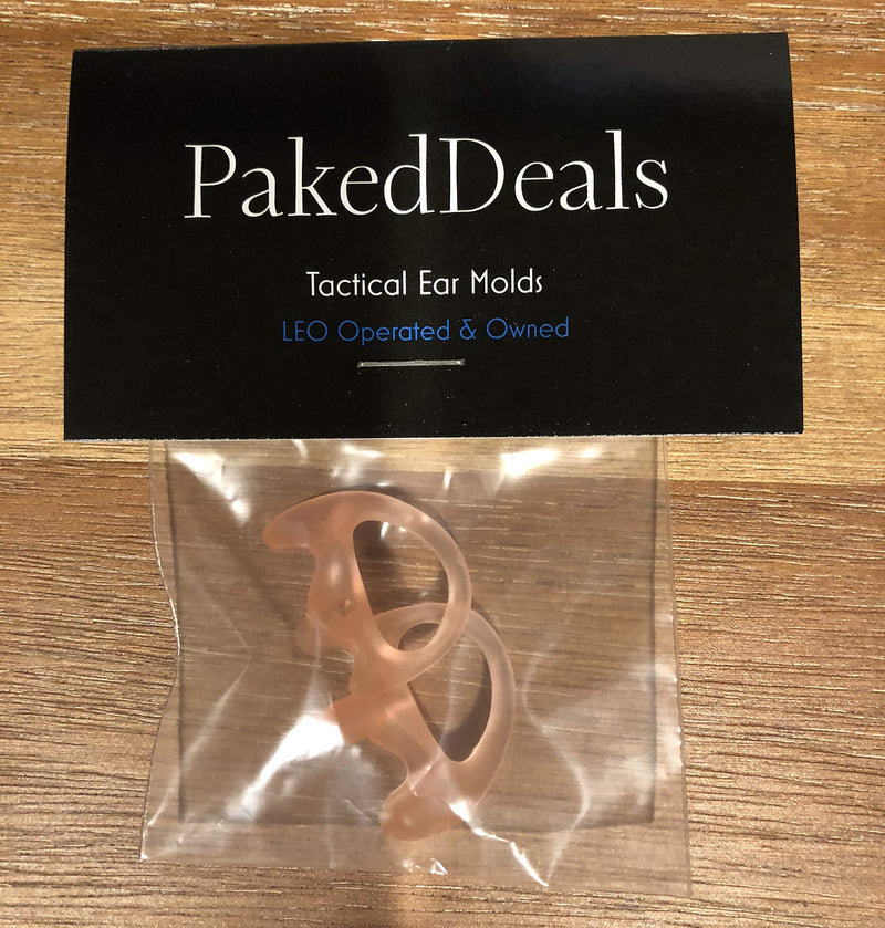 PakedDeals 2 Right Medium Flesh Flexible SEMI Custom Ear Mold Insert Rubber Gel EARPIECE Police Patrol Duty Gear