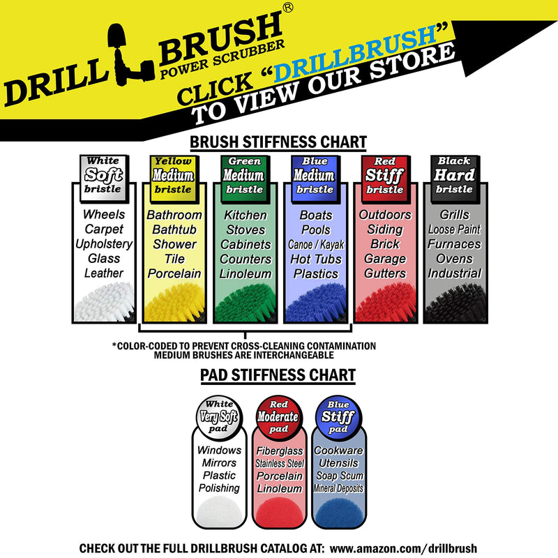 Drillbrush Scrub Brush - Drill Scrub Brush Attachment - Stone Cleaning - Deep Cleaning Brush - Ceramic Tile Cleaner Brush - Deck Scrub Brush - Drill Brush Pads - Rotary Drill Brush Cordless Scrubber