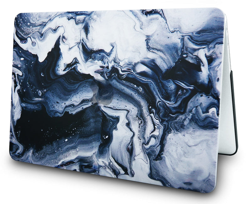 KECC Compatible with MacBook Pro Retina 15 inch Case Cover 2012-2015 Release A1398 Plastic Hard Shell + Keyboard Cover + Sleeve (Black Grey Marble) A1398 Old Mac Pro 15" Retina (-2015) Black Grey Marble