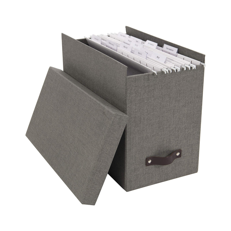 Bigso John Box Desktop File, Grey Gray