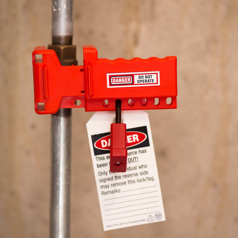 Lockout Safety Supply 7250 Ball Valve Lockout, 1.5" - 2.5" Diameter, Red