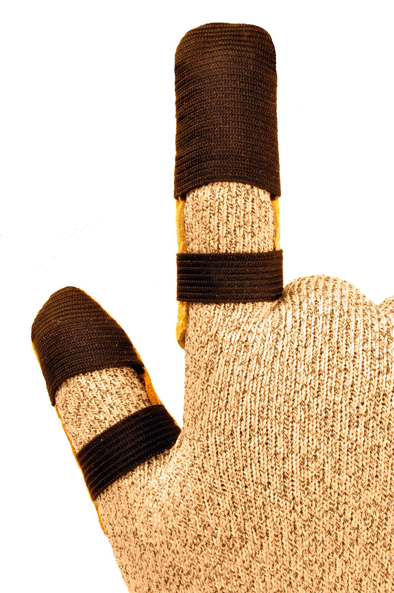 G & F Products 8128XL Cowhide Leather Guard, Finger Protection, X-Large, Xlarge, Tan Tan Tan Brown/Tan Finger Guard