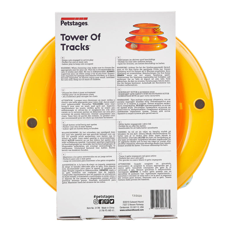 Petstages Cat Tracks Cat Toy - Fun Levels of Interactive Play - Circle Track with Moving Balls Satisfies Kitty’s Hunting, Chasing and Exercising Needs Tower Of Tracks