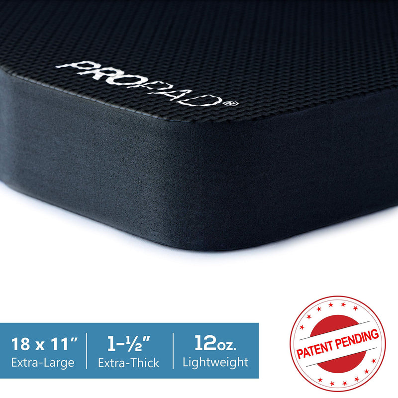 Thick Kneeling Pad, Garden Kneeler for Gardening, Bath Kneeler for Baby Bath, Kneeling Mat for Exercise & Yoga, Knee Pad for Work, Floor Foam Pad, Extra Large (XL) 18 x 11 x 1.5 Inches, Black 18" x 11" x 1-½"