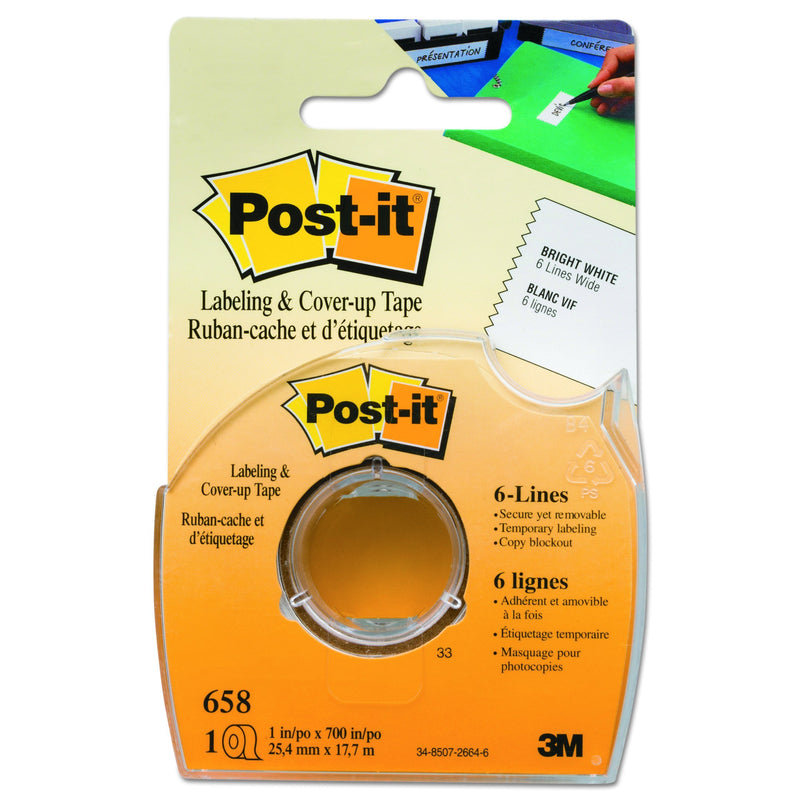 Post-it Labeling & Cover-Up Tape, 1 Roll, 1 in x 700 in (658) 1 x 700 Inches