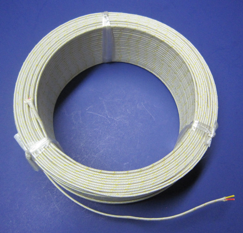 K-Type Thermocouple Wire AWG 24 Stranded 7X w. Braided Fiberglass Insulation - 10 Yard
