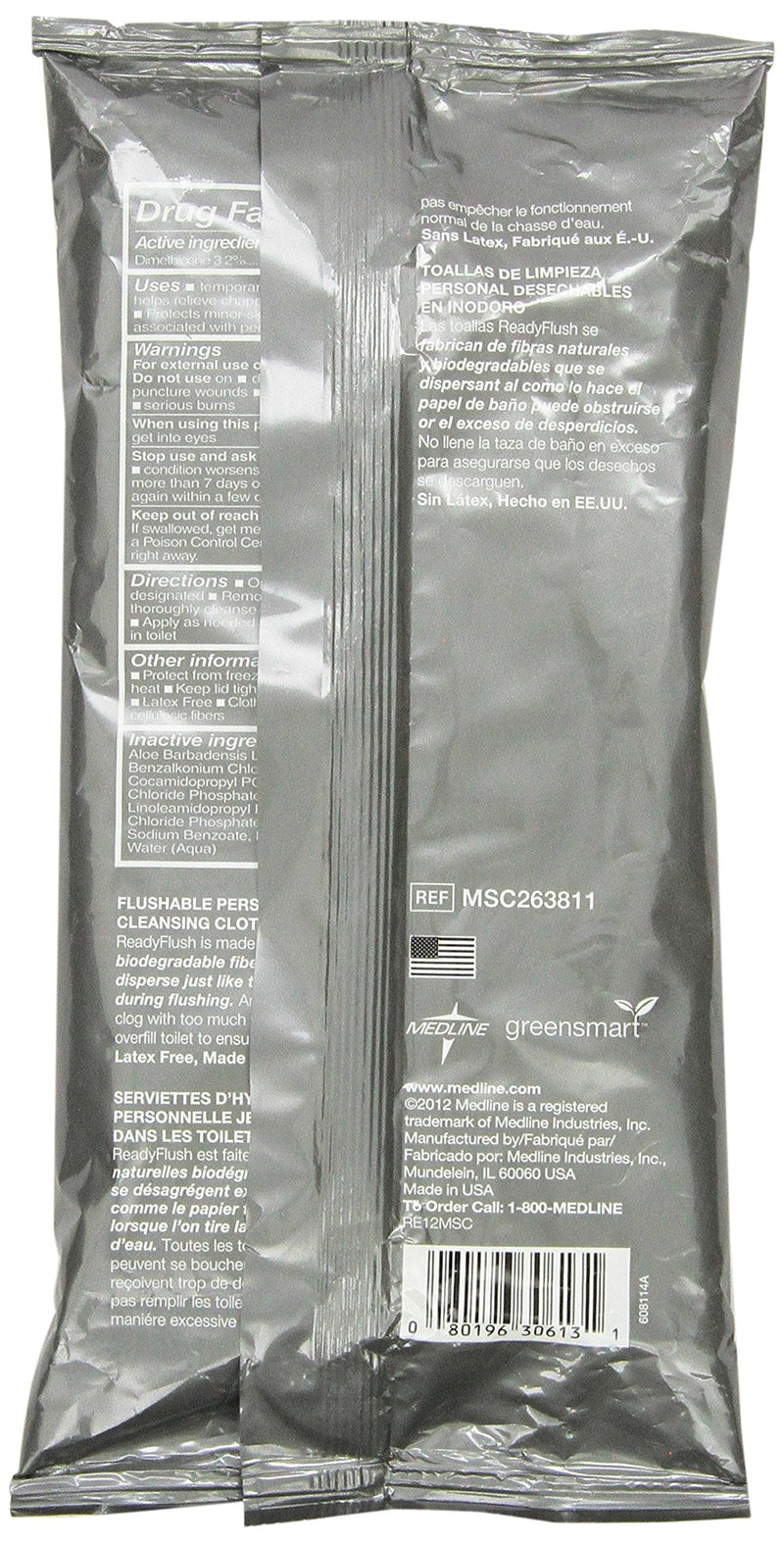 Medline Readyflush Biodegradable Flushable Wipes, 24 Count