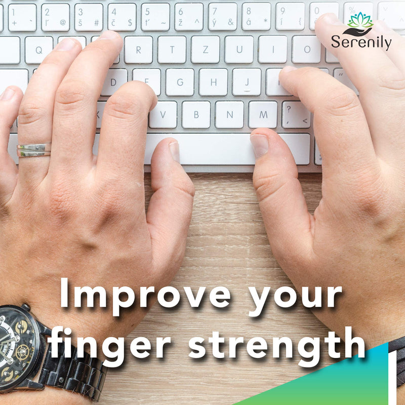 Serenily Hand Grip Strength Trainer - Finger Exerciser for Forearm Workout. 6 Pack Hand Grip Strengthener, Finger Stretcher for Carpal Tunnel, Arthritis, Wrist Pain, Physical Therapy & Stress Relief