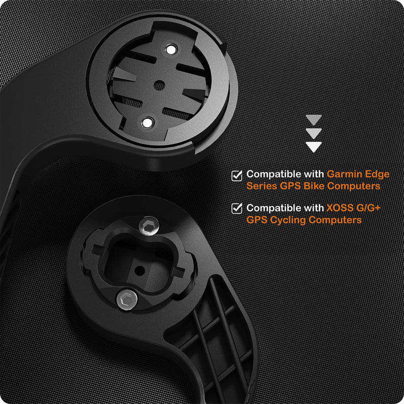 TUSITA Flush Out Front Mount and Quarter-Turn to Friction Flange Mount Adapter Compatible with Garmin Edge GPS Bike Computer, XOSS G/G+ - Cycling Handlebar 25.4mm 31.8mm Light Holder Camera Bracket