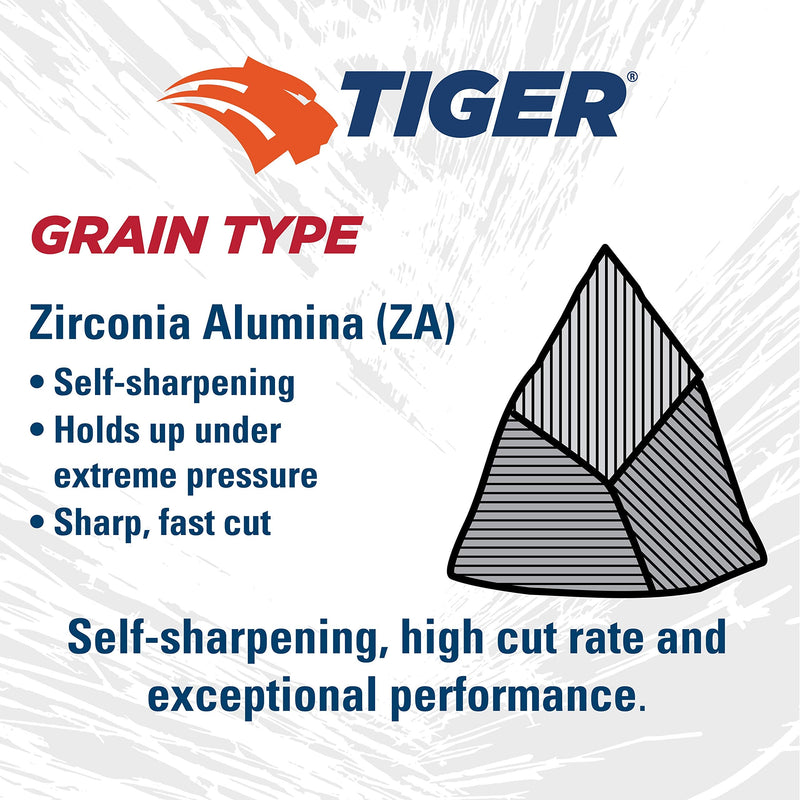 Weiler 59705 Tiger Zirconia Alumina Resin Fiber Sanding & Grinding Disc, 5" Diameter, 80 Grit, 7/8" Arbor Hole (Pack of 25)
