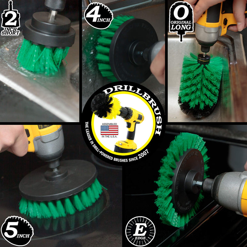 Drill Brush Power Scrubber by Useful Products - Drillbrush oven cleaner brush set - Kitchen Cleaning Brush Drill Brush Set - Kitchen Accessories - Drill Brush Attachment Countertop Scrubber Brush Set Green