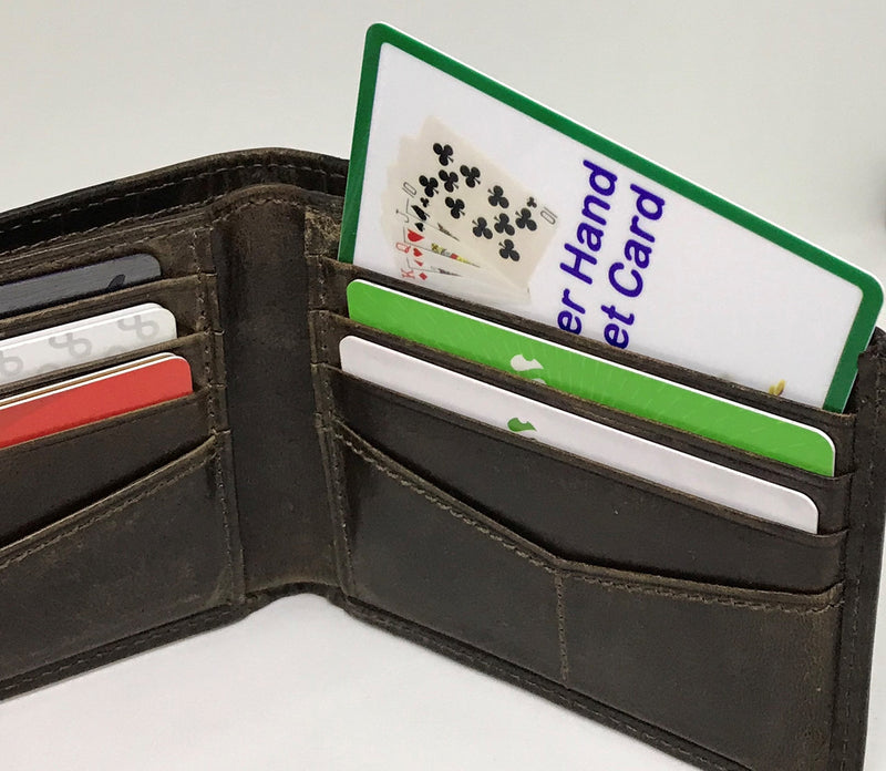 Poker Hand Wallet Card - Learn to Play Cards! Learn Card Games by Secure ID Great Gift Idea!