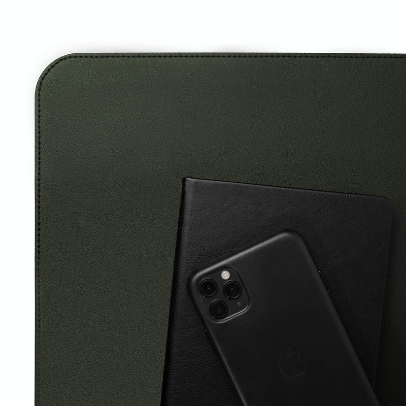 Non-Slip Leather Desk Pad 32â€ x 17â€, Vine Creations Desk Mat Protector Waterproof Dark Green - 2021 Upgraded Sewing PU Leather Mouse Pad Writing Surface, Office Decor Desktop Blotter for Top of Desk 32" x 17"