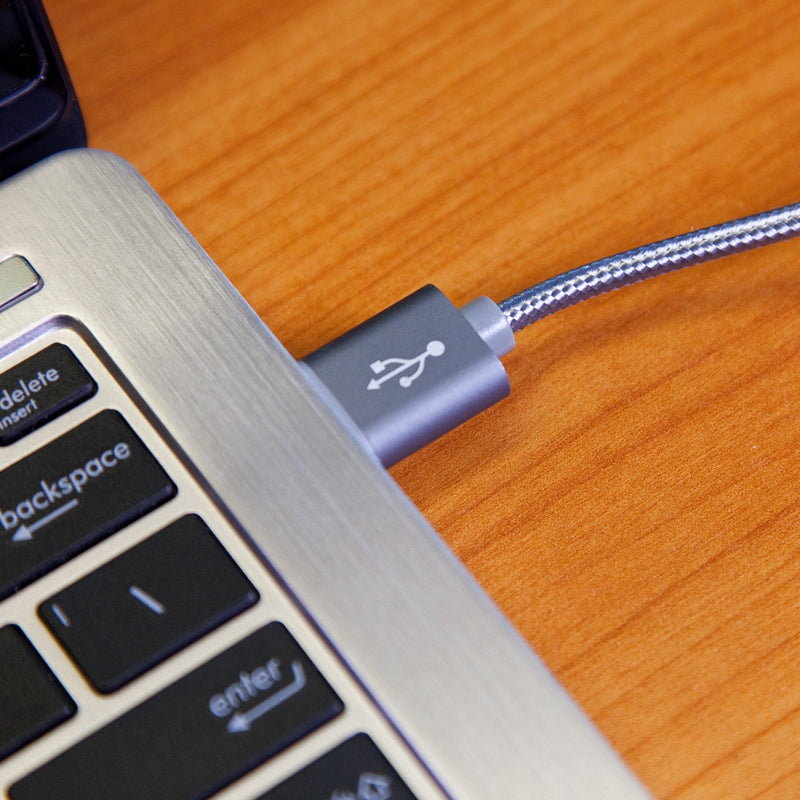 Cable for Freestyle Libre Reader (Cable by BoxWave) - Micro USB DuraCable, Braided Micro USB Charging Cable for Freestyle Libre Reader - Space Grey