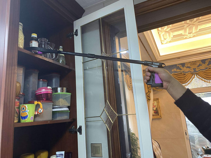 GrabRunner Reacher Grabber 32" Foldable Pickup Tool, Lightweight Aluminum Reaching Aid with Rotating Rubber Gripper, Long Arm Extender for Elderly, Litter Trash Picker, Garden Nabber （Purple）