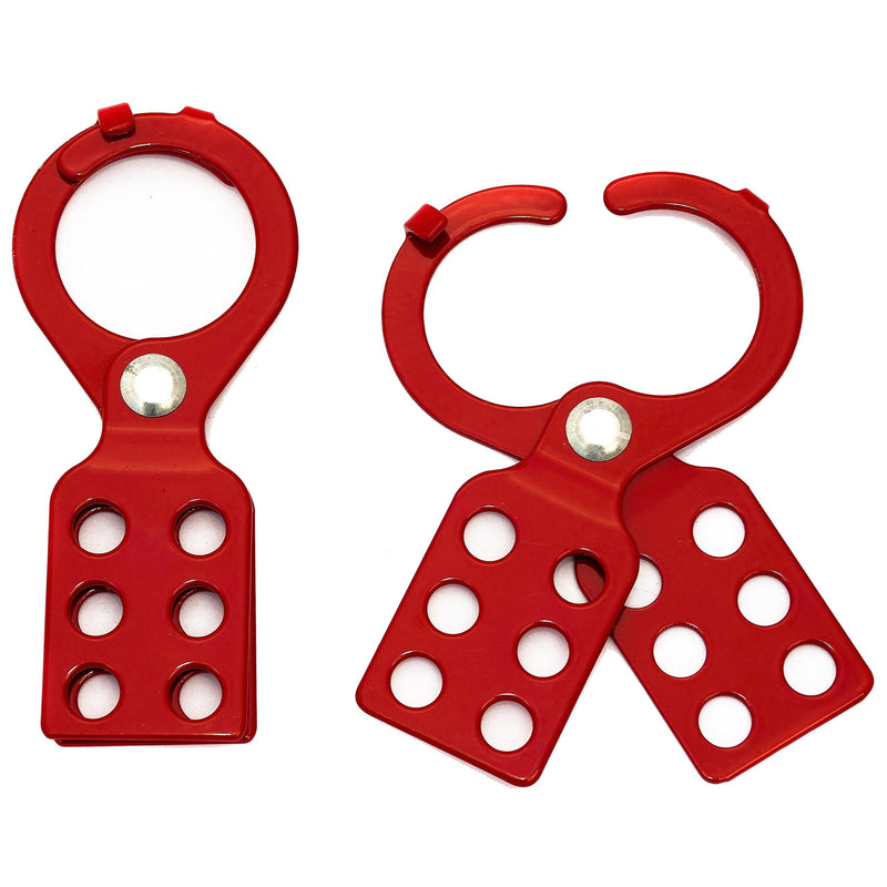 Zing Green Products 7106 ZING RecycLockout Lockout Tagout Hasp, 1" Steel with Tabs, 1" Inside Jaw Diameter, Red
