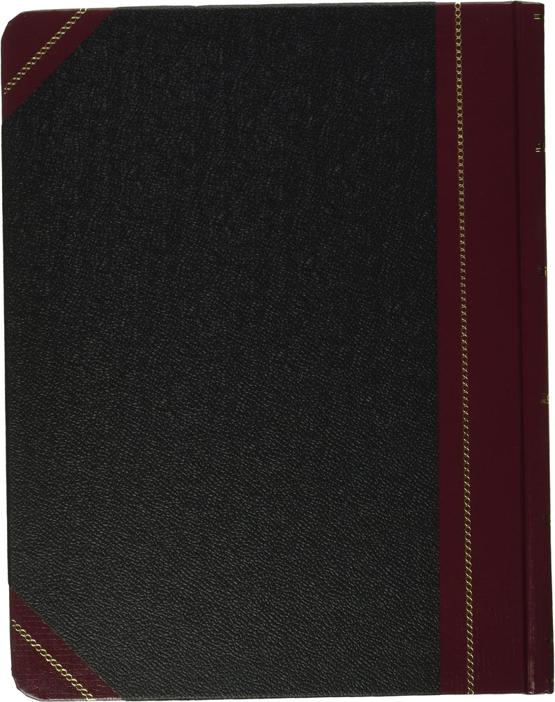 Boorum & Pease Log Book with Black/Red Covers, Record Rule, 10-3/8 x 8-1/8, 150 Pages (G21-150-R), White