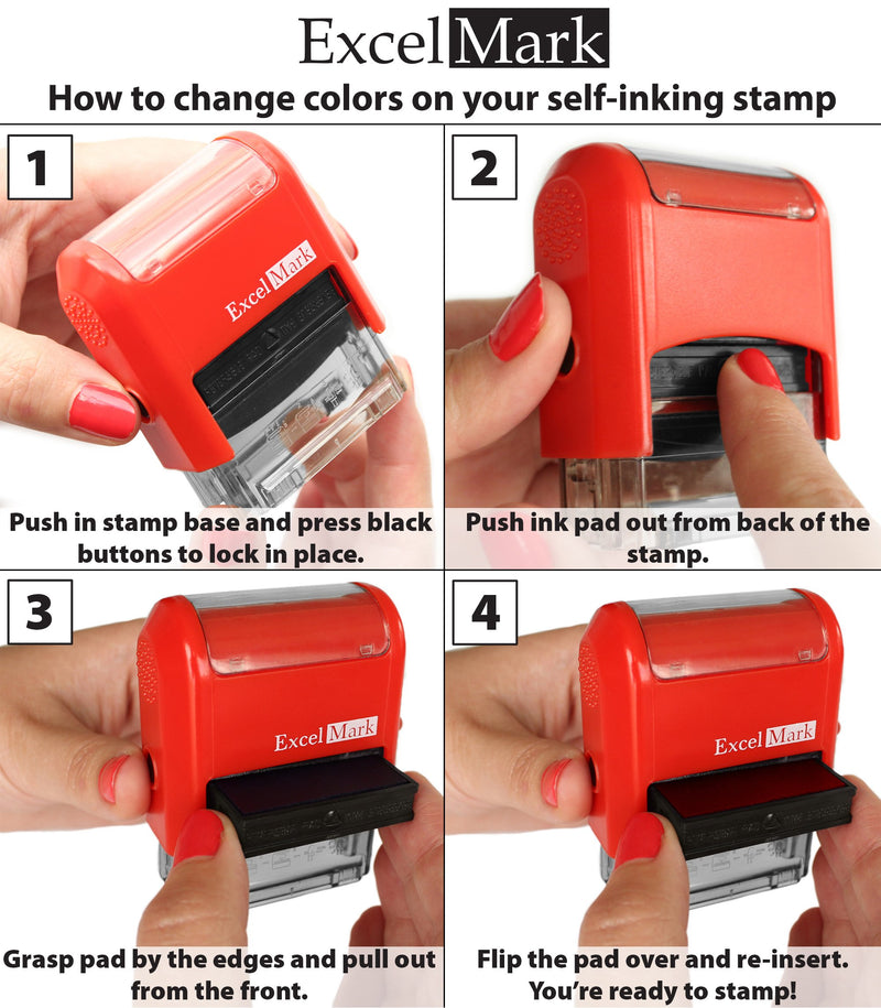 Missing Homework - ExcelMark Self-Inking Two-Color Rubber Teacher Stamp - Perfect for Grading Homework - Red and Blue Ink