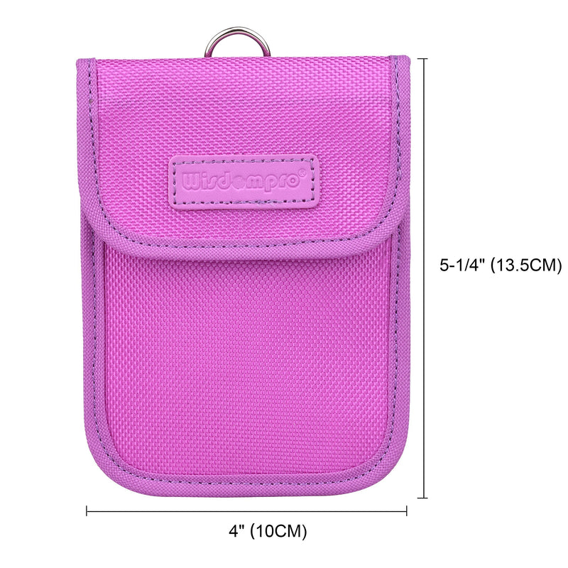 Faraday Bag for Key Fob, Wisdompro WP4694 RFID Key Fob Protector RF Car Signal Blocking, Anti-Theft Pouch, Anti-Hacking Case Blocker - Purple