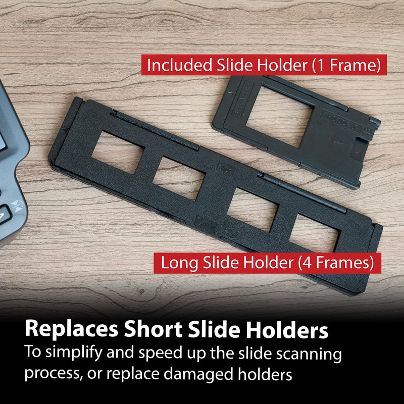 Magnasonic Long Tray Slide Film Holder for 35mm Compatible Film Scanners, Holds 4 Slides to Speed up Processing Time, Easy to Use, Gently Flattens and Protects Film Edges - Set of 3 (ST01)