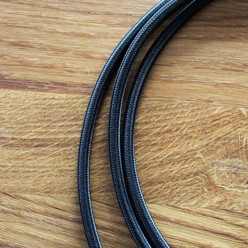 smartect textile cable black, 10 meters vintage lamp cable fabric, 3-wire (3 x 0.75 mm²) power cable textile-coated for your own DIY project