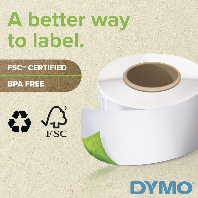 DYMO LW Durable Industrial Labels for LabelWriter Label Printers, White Poly, 2-5/16” x 4”, Roll of 300 (1933088)