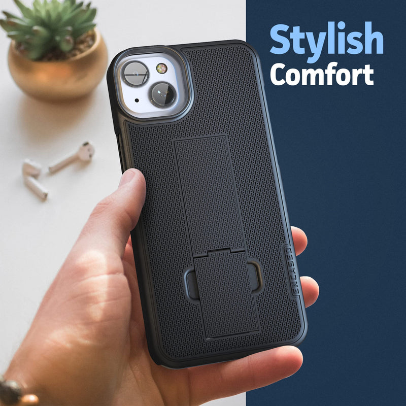 Encased DuraClip Holster Case for iPhone 14 Plus 6.7" (2022) Belt Clip with Kickstand - Black