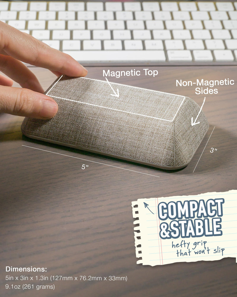 Smartish Magnetic Cord Holder - Bigger Cable Wrangler Organizer with Magnet Clips for Charger Management on Desktop, Nightstand, or Side Table - Holds 6 Cables - Lightly Toasted Beige