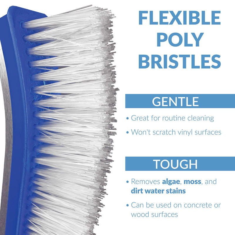 Blue Devil Pool Wall Brush Deluxe with Poly Bristles - 18" Blue