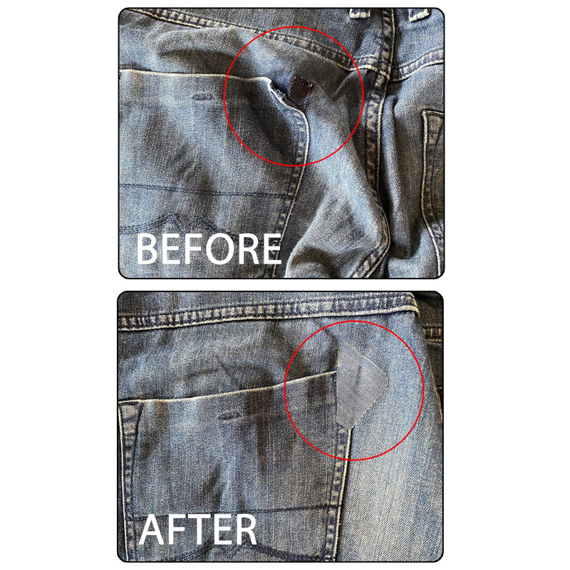 ZEFFFKA Premium Quality Denim Iron-on Jean Patches Inside & Outside Strongest Glue 100% Cotton Assorted Shades of Blue Repair Decorating Kit 12 Pieces Size 3" by 4-1/4" (7.5 cm x 10.5 cm)