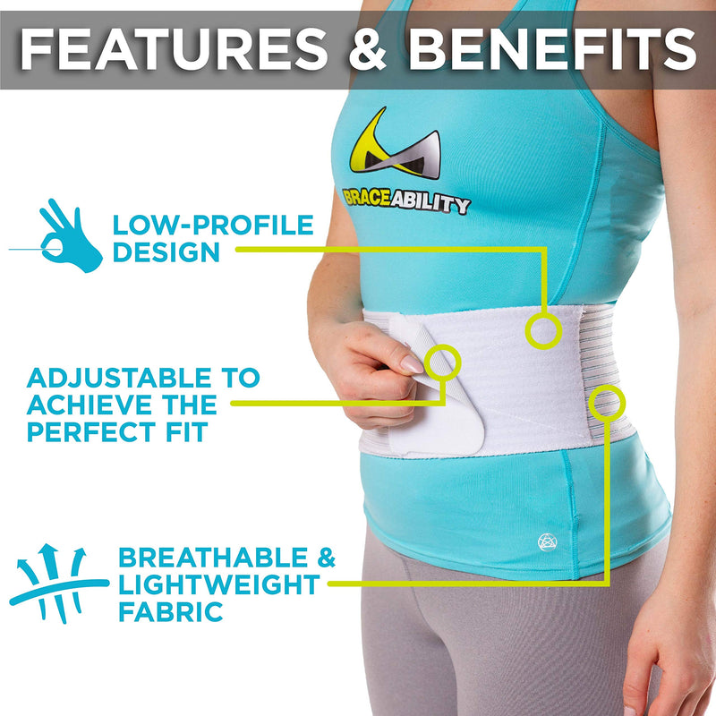 BraceAbility Hernia Belt for Men & Women | Stomach Truss Binder with Compression Support Pad for Abdominal, Umbilical, Navel & Belly Button Hernias - S/M (New & Improved) Fits 28"-40" Small/Medium (Pack of 1)