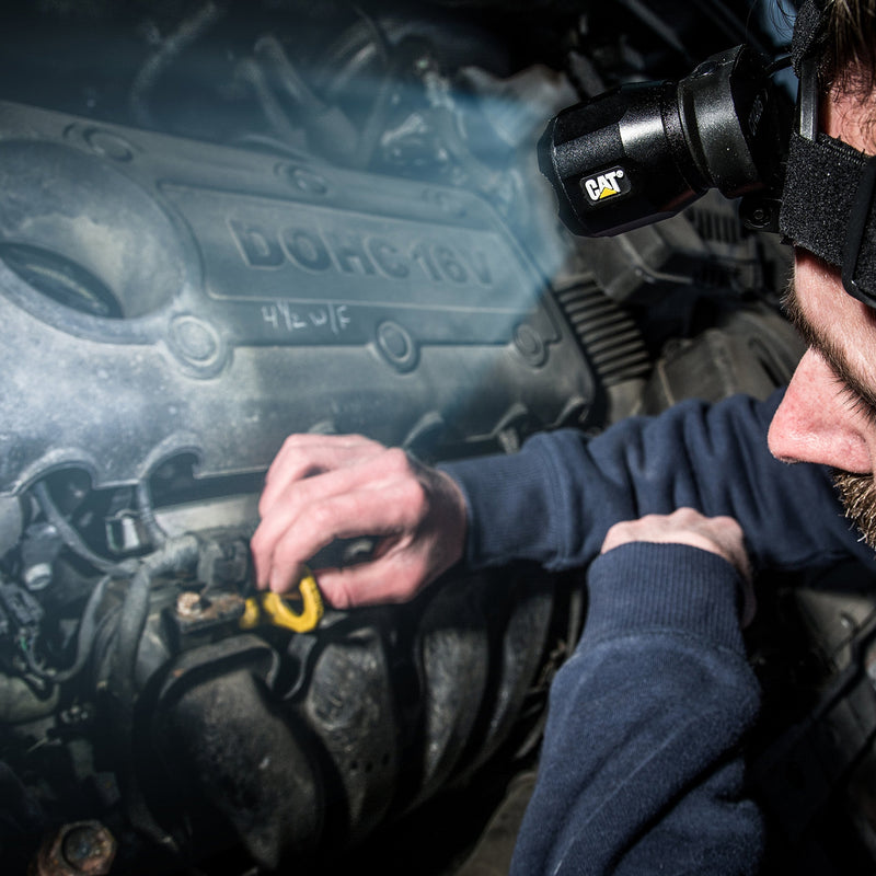 Cat CT4205 380 Lumen Rechargeable CREE LED Focusing Headlamp with Adjustable Angle Head (Black), Small