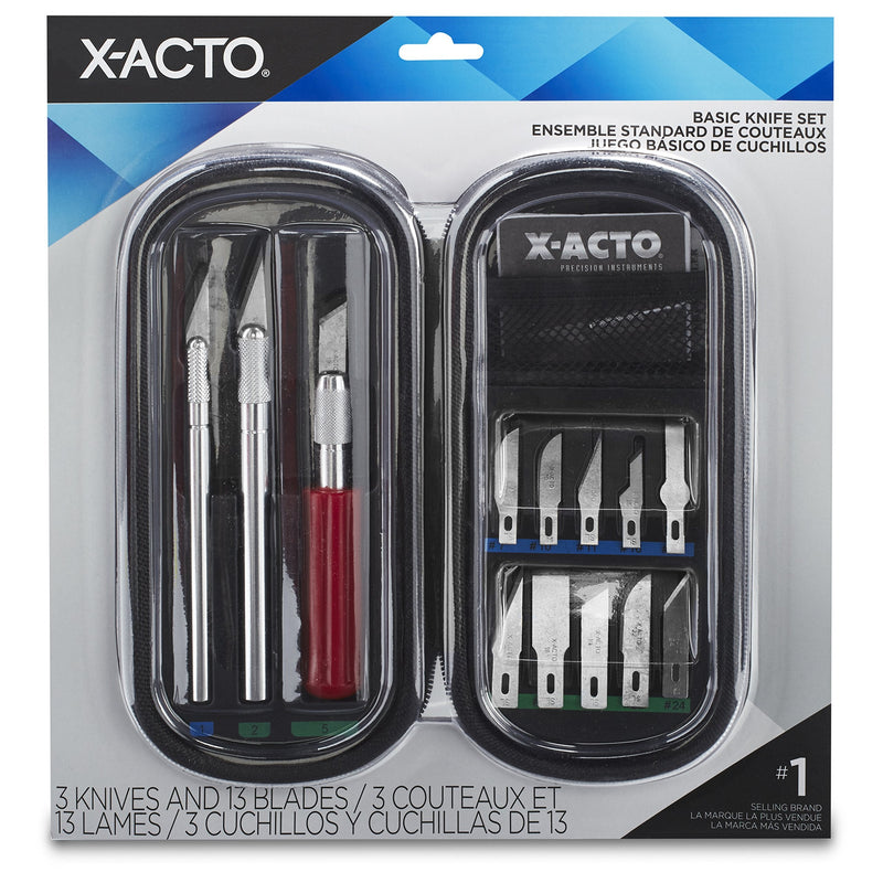 X-ACTO Compression Basic Knife Set, Great for Arts and Crafts, including Pumpkin Carving Basic Knife Set (Soft Case)