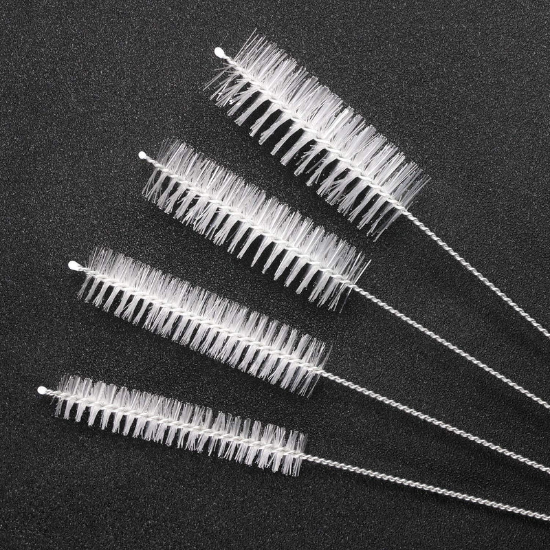 Mini Skater Stainless Steel Test Tube Brushes Set, Clean Brushes for Pipes Teapot Tumbler Reusable Long Straw Cleaners Brush for Small Spaces Milk Bottles (White - 10 pcs) White - 10 Pcs
