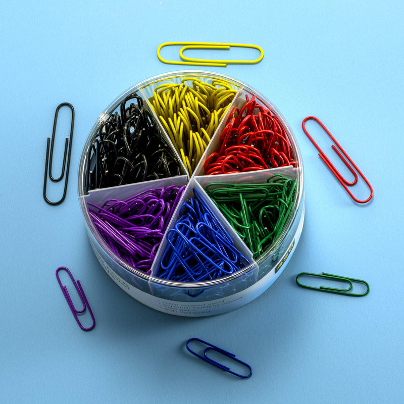 Officemate PVC Free Color Coated Paper Clips, 450 Per Tub Office Paper Clamp (97229) Limited Edition Limited Editon