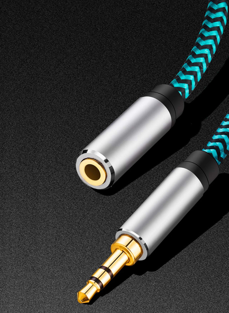 Hftywy AUX Extension Cable 12 ft 3.5mm Male to Female Stereo Audio Extension Cable Headphone Extension Cable Compatible for iPhone, iPad, Smartphones, Tablets, Media Players