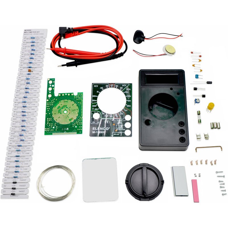 Elenco M-1008K - Digital Multimeter Solder Kit | Lead Free Solder | Great STEM Project | Soldering Required