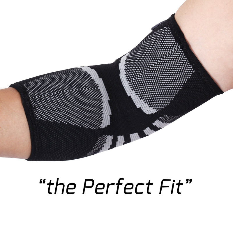 Elbow Compression Sleeves (1 Pair) - Support for Tendonitis Prevention & Recovery (Large) Large