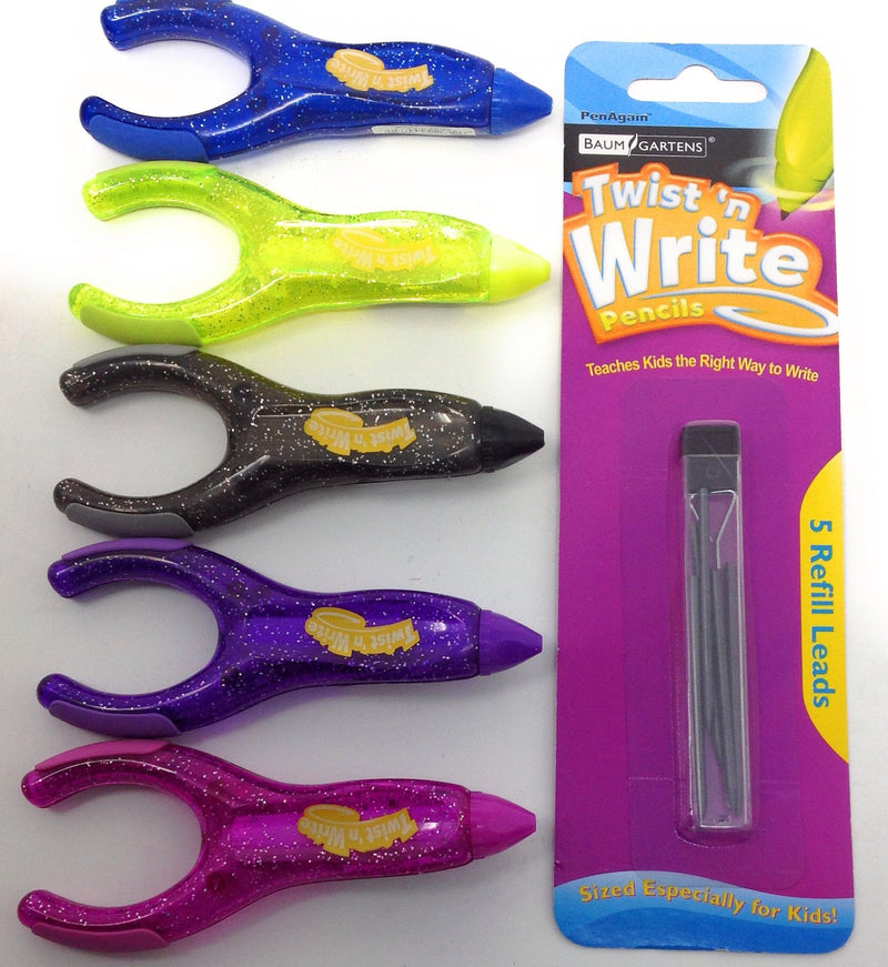 PenAgain 5 Twist N Write Mechanical Pencils with 5 Refills