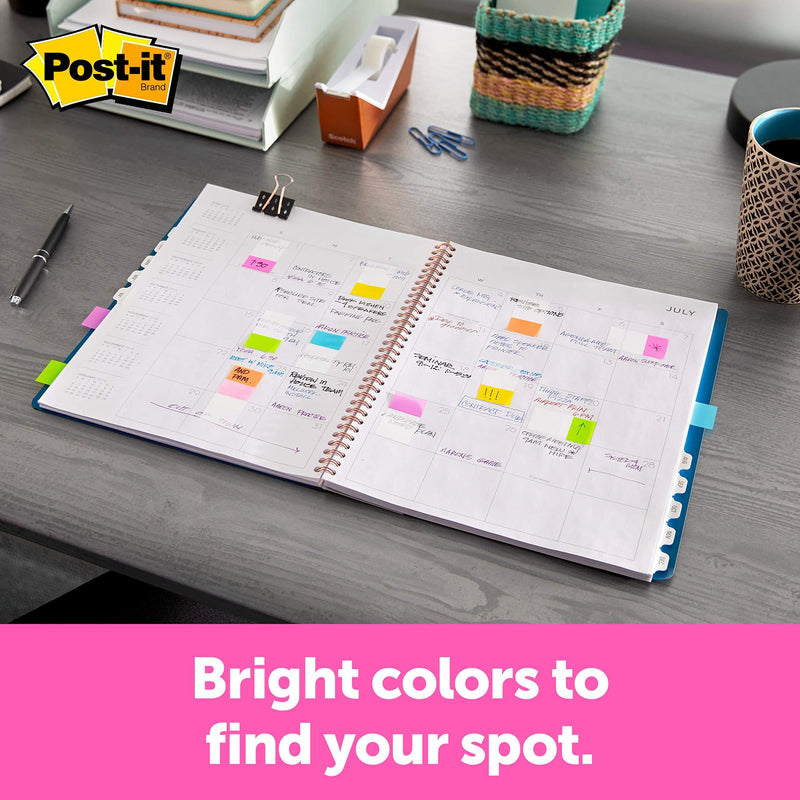 Post-it Flags Assorted Color Combo Pack, 320 Flags Total, 200 1-Inch Wide Flags and 120.5-Inch Wide Flags, 4 On-The-Go Dispensers/Pack (683XL1)