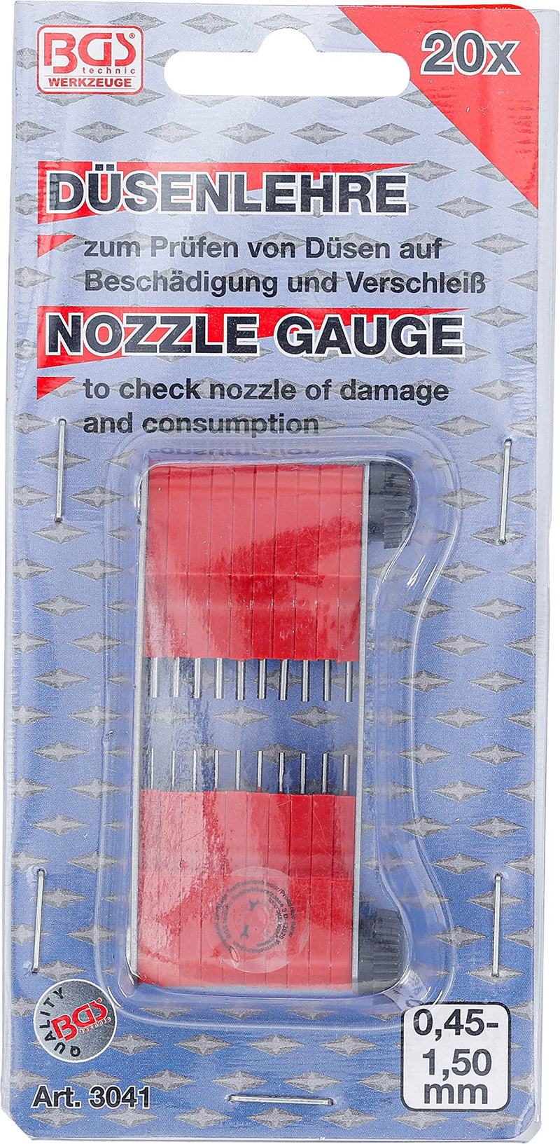 BGS 3041 | Nozzle gauge | 0.45 - 1.50mm | 20 pcs. | Injector calibration device